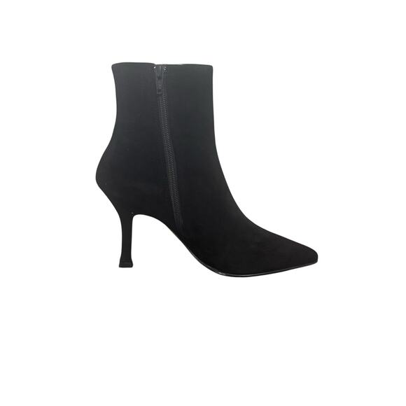 NIB! Lisa Vicky Art Pointed Toe Black Stiletto Heel Suede Bootie - Size 8 - Picture 6 of 12